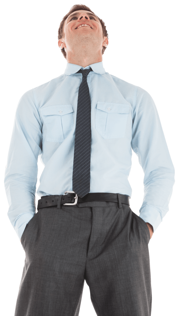Confident Businessman Standing Transparent Version