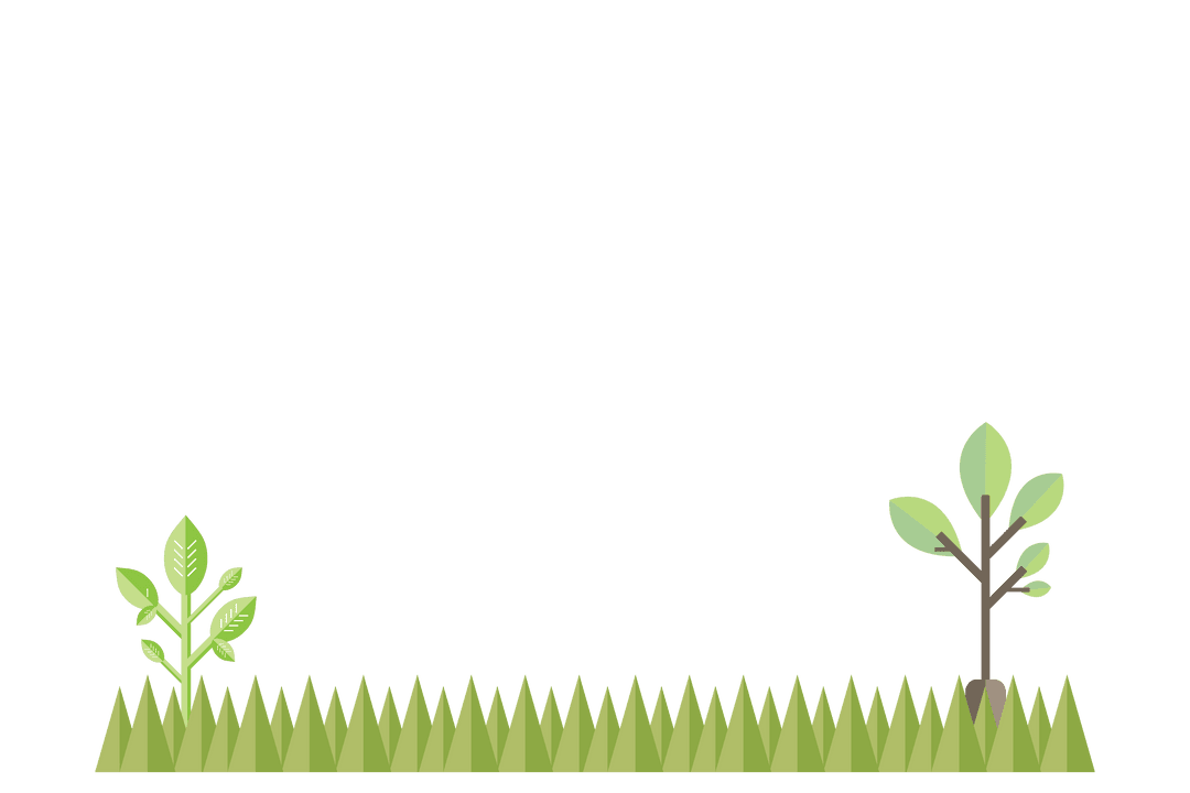 Digital Natural Landscape Illustration on Transparent Background