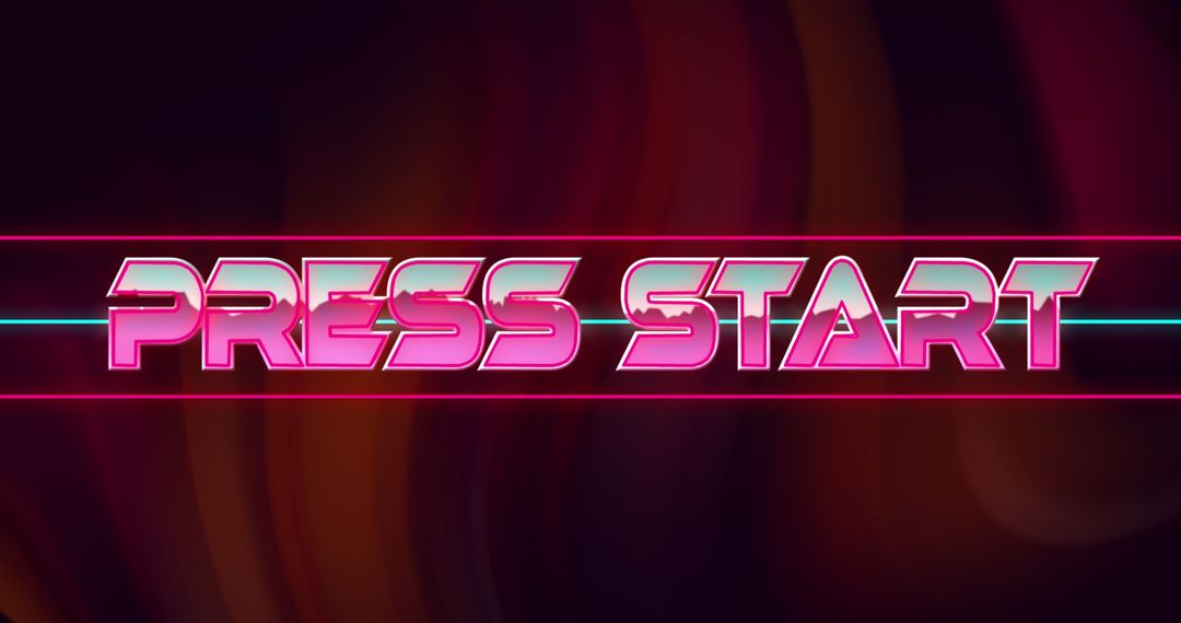 Retro-Inspired Press Start with Glitch Effect Highlighted