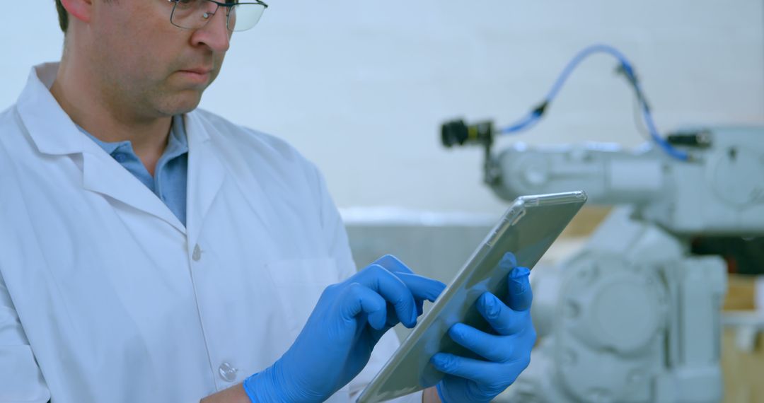 Engineer in Laboratory Using Tablet for Data Analysis - Free Images, Stock Photos and Pictures on Pikwizard.com