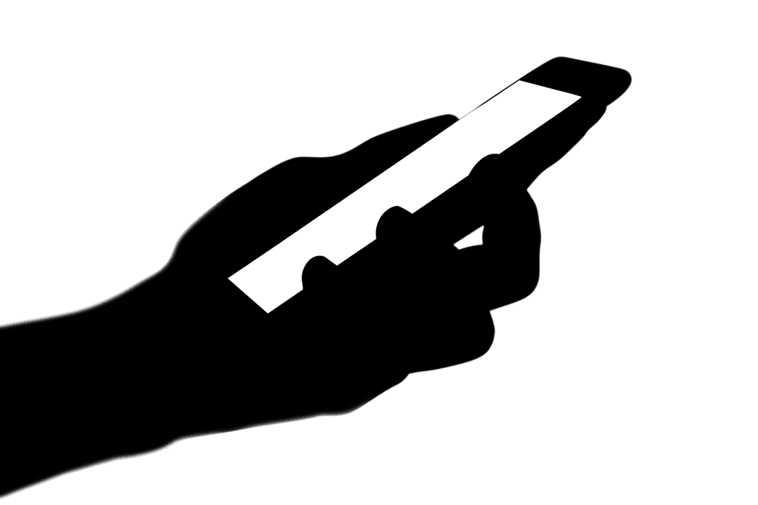 Transparent Silhouette of Hand Holding Smartphone