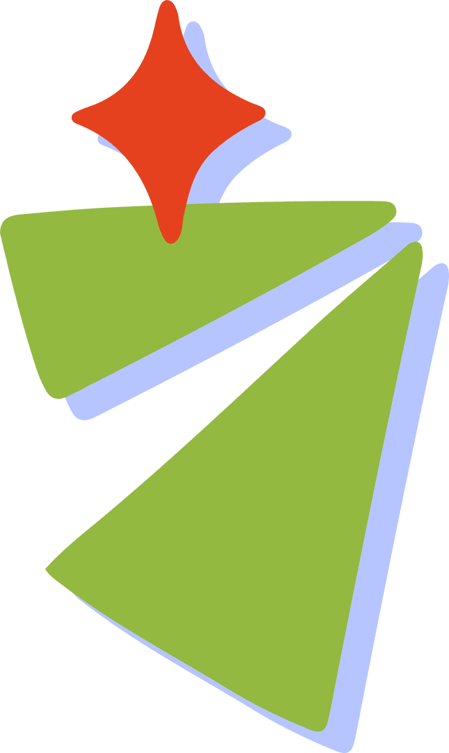 Abstract Geometric Shapes with Orange Star on Transparent Background