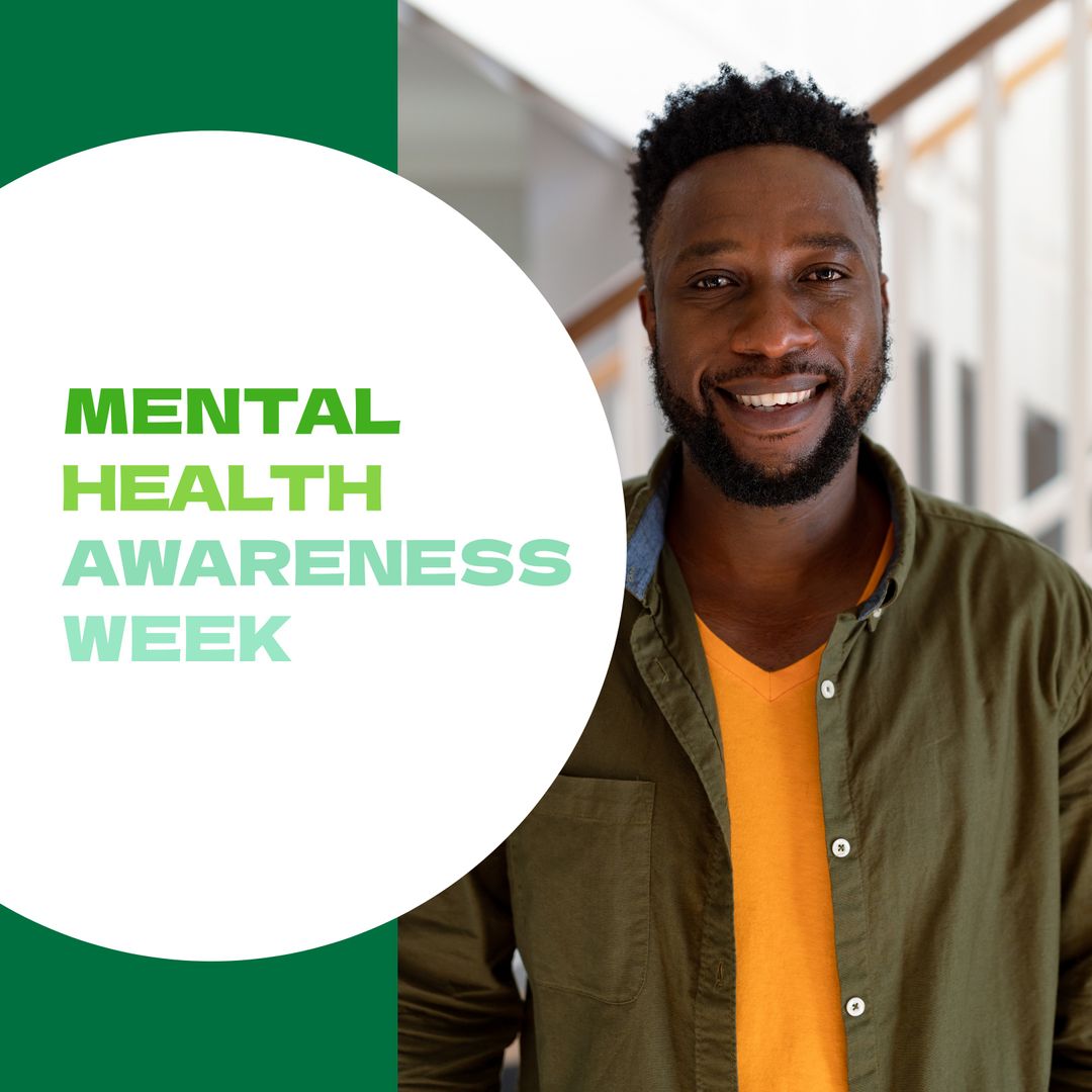 Smiling Young Man Advocates Mental Health Awareness