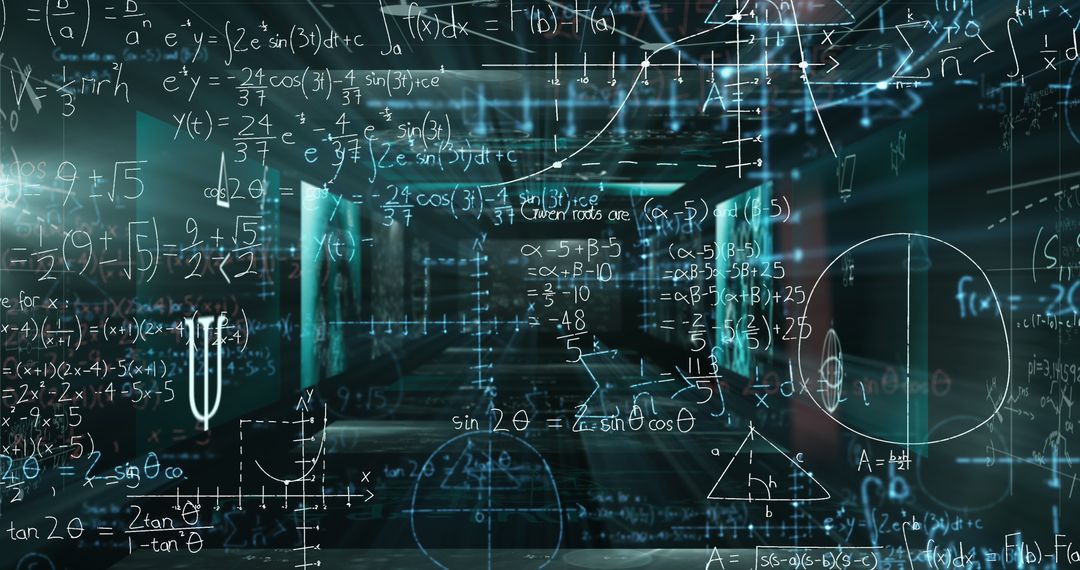 Digital Interface with Floating Equations Background - Free Images, Stock Photos and Pictures on Pikwizard.com