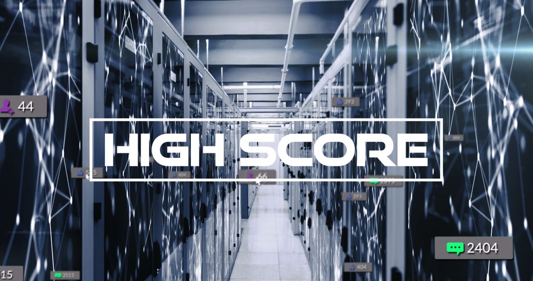 High Score in Modern Server Room Digital Interface
