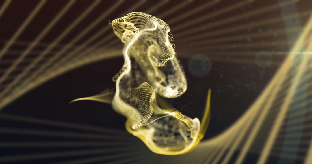 Abstract Digital Golden Swirls with Intricate Patterns