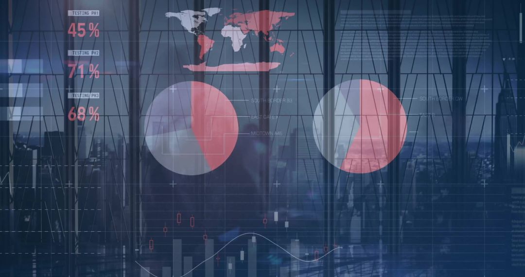 Data Analytics Overlayed on Busy Office Scene