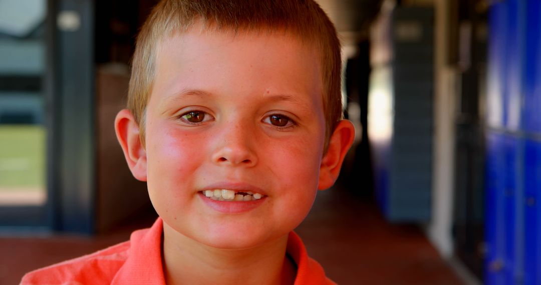 Smiling Young Boy Enjoying a Playful Childhood Moment