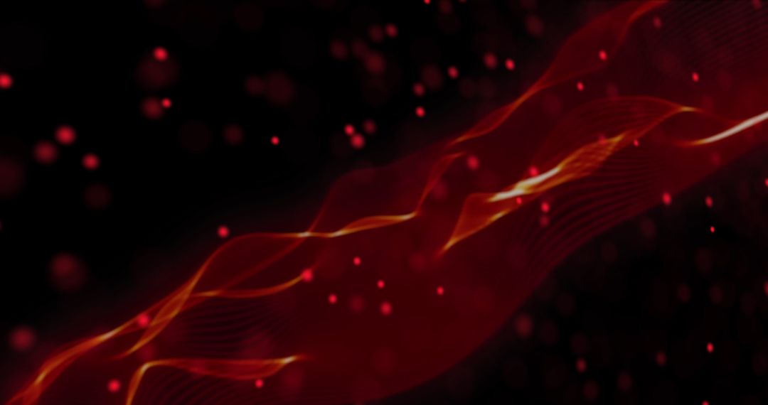 Abstract Red Particle Waves with Digital Smoke