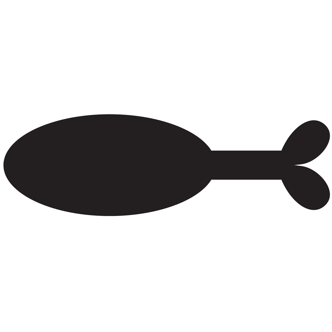 Stylized Chicken Drumstick Silhouette on Transparent Background