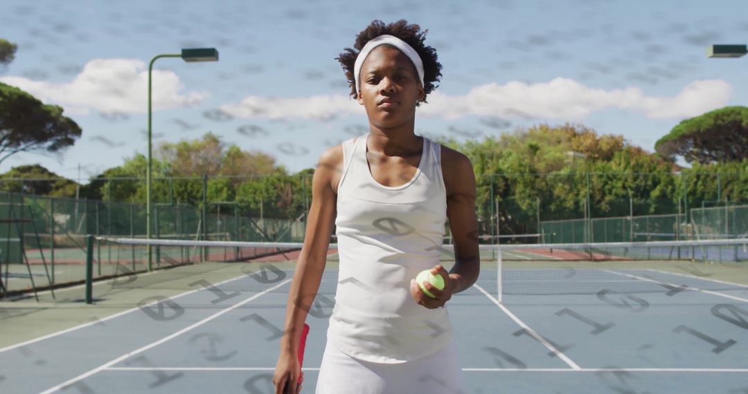 Athletic Tennis Player in Action on Court