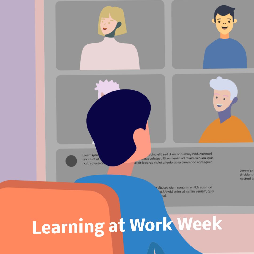 Virtual team learning session for work week