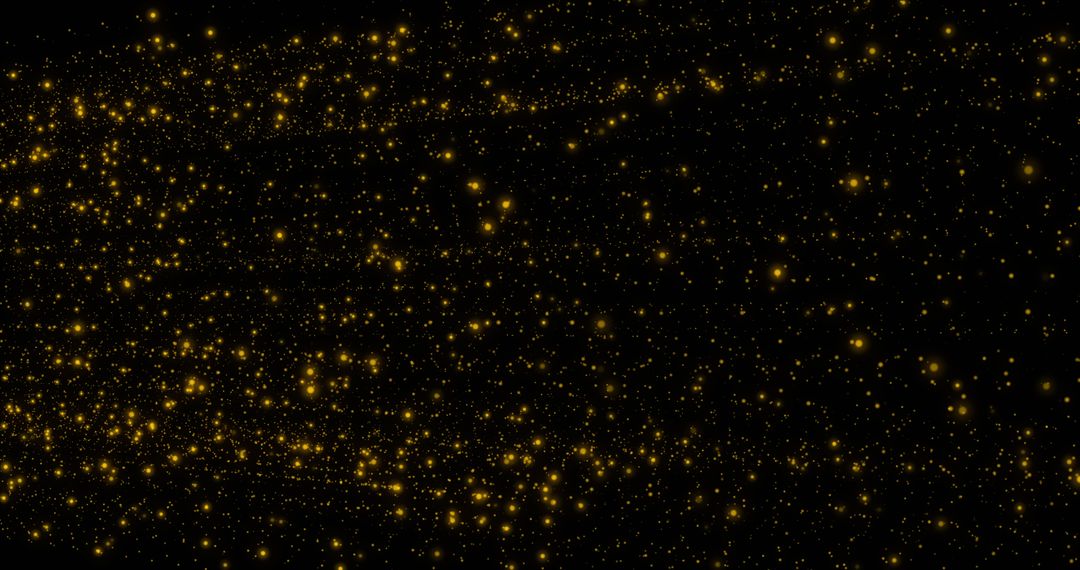 Abstract Black Background with Moving Yellow Dots