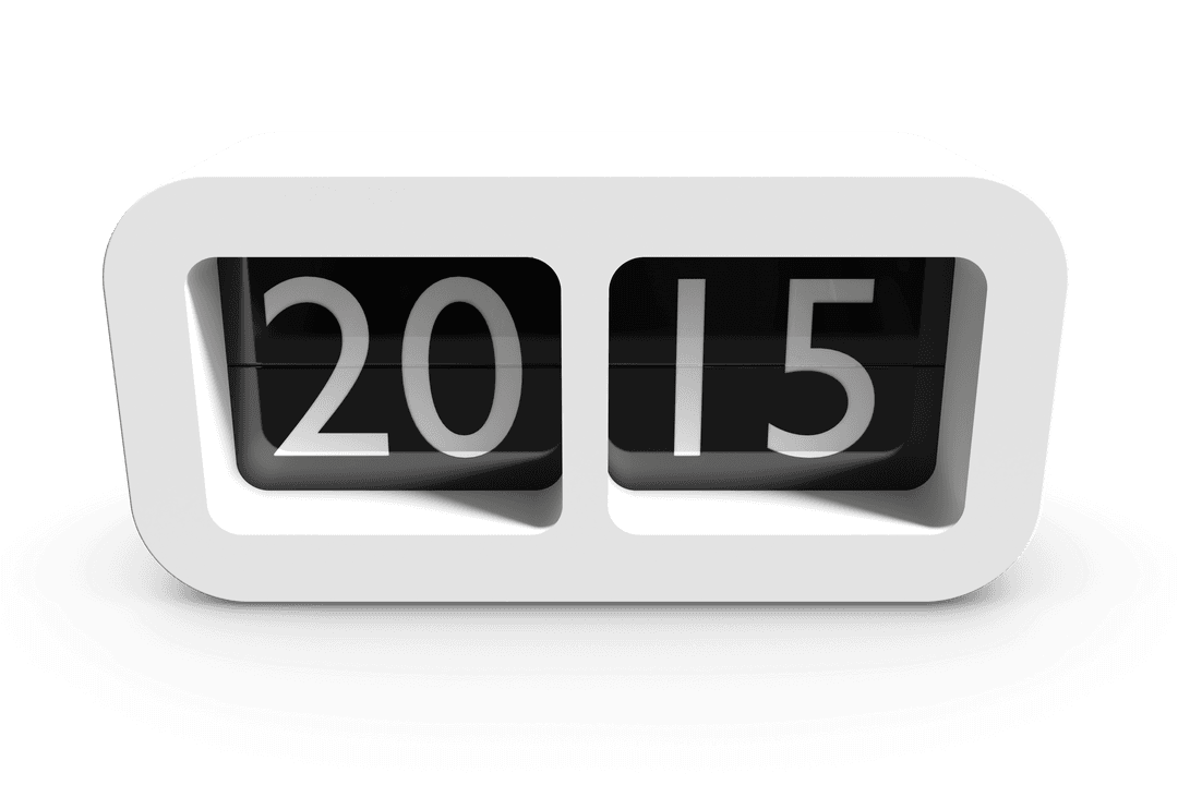 Digital Flip Clock Displaying 2015 With Transparent Background - Download Free Stock Images Pikwizard.com