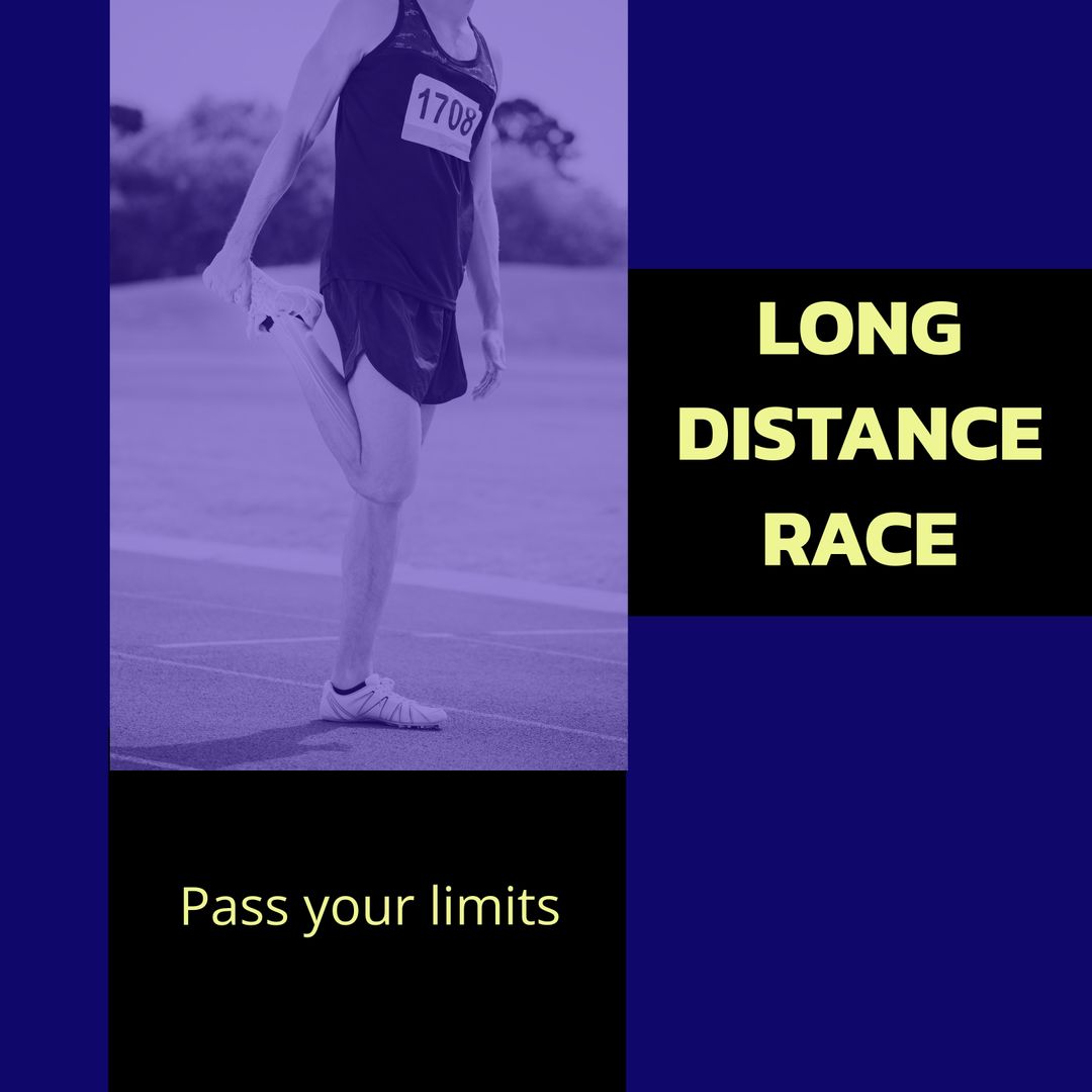 Runner Stretching for Long Distance Race Inspirational Poster - Download Free Stock Templates Pikwizard.com