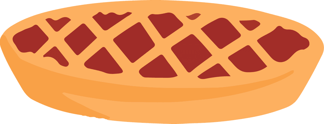 Golden Lattice Fruit Pie with Red Filling on Transparent Background