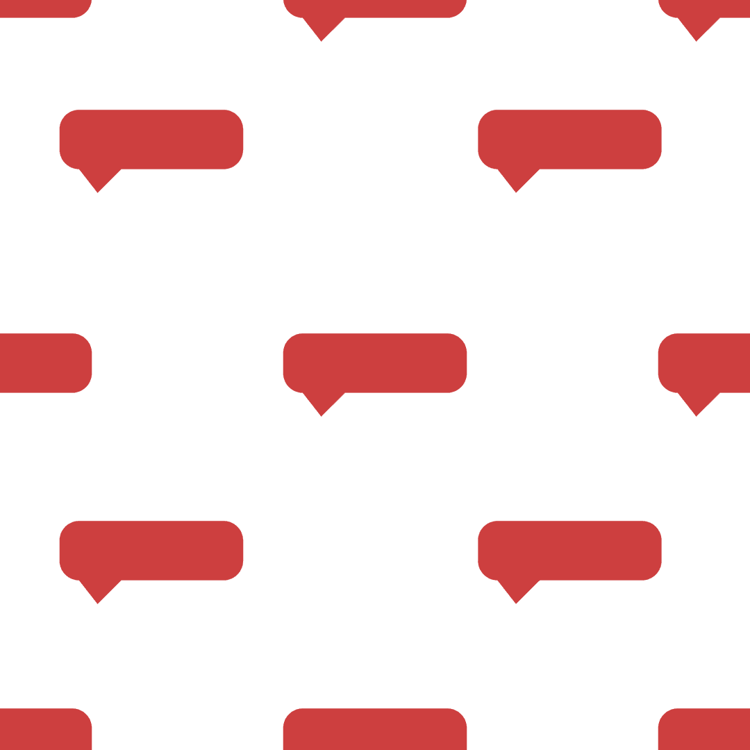 Red Speech Bubble Pattern on Transparent Background