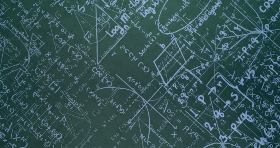 Complex Mathematical Equations on Chalkboard
