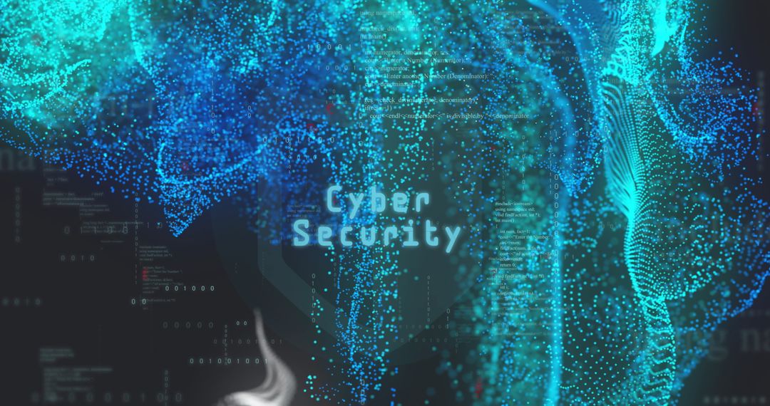 Futuristic Cybersecurity Concept with Digital Blue Particles