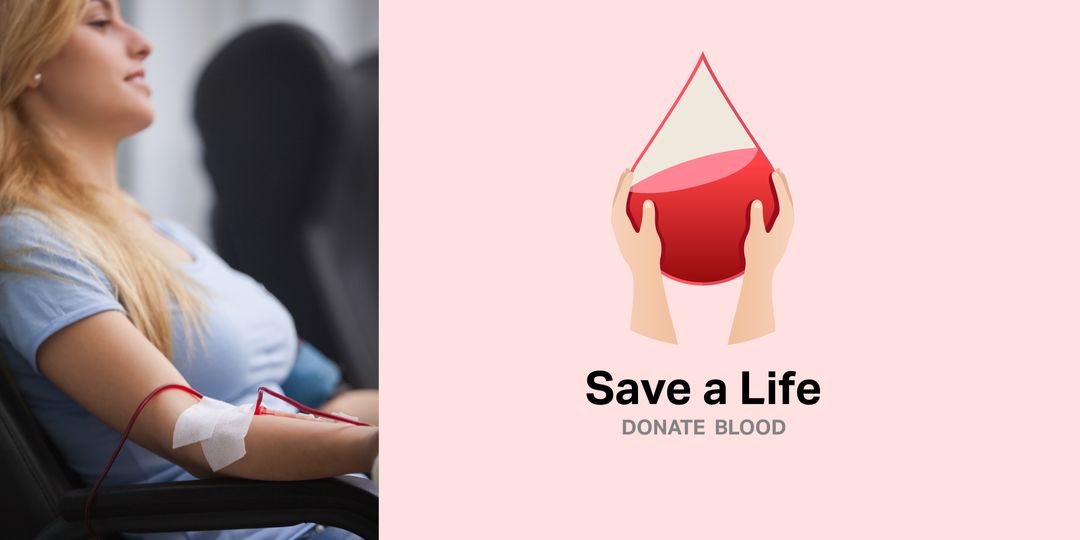 Blood Donation Concept with Donor and Symbolic Blood Drop