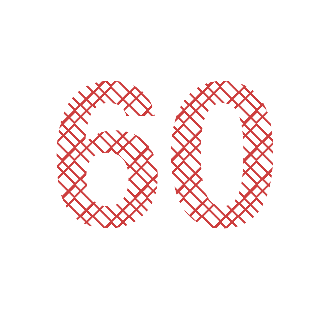 Transparent Red Number 60 with Pattern for Celebrations