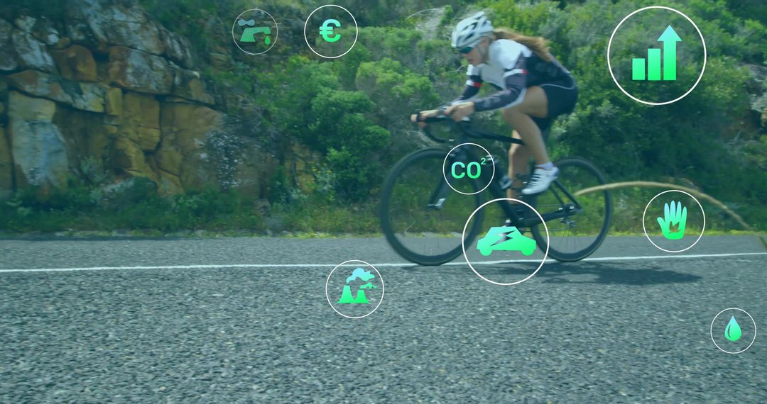Cyclist Promoting Eco-Friendly Adventure with Data Metrics Visualization