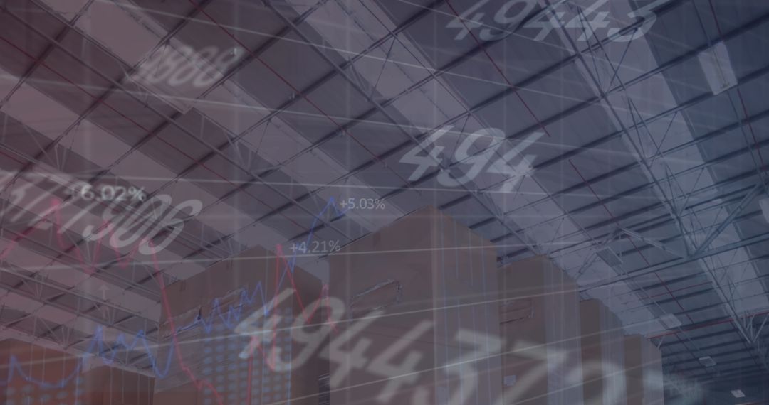 Complex Financial Data Overlay with Digital Network Concept