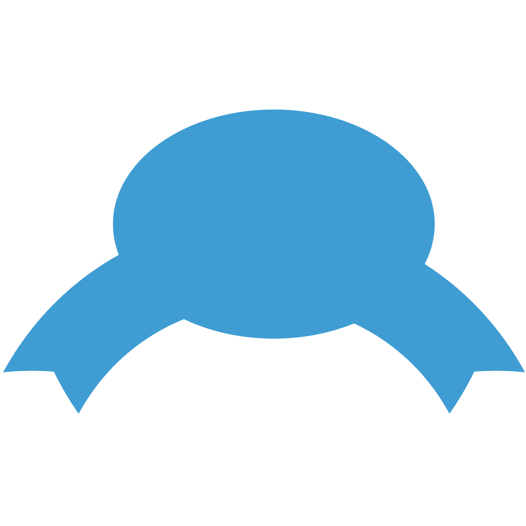 Blue Badge with Ribbon on Transparent Background Vector Graphic