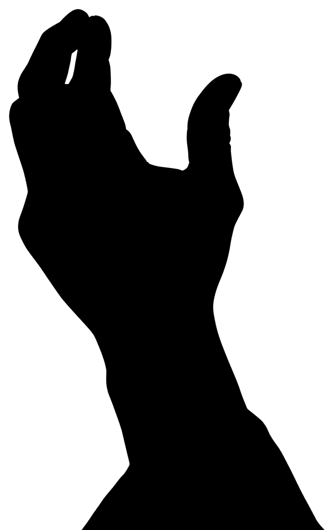 Silhouette of Hand Holding Pose on Transparent Background