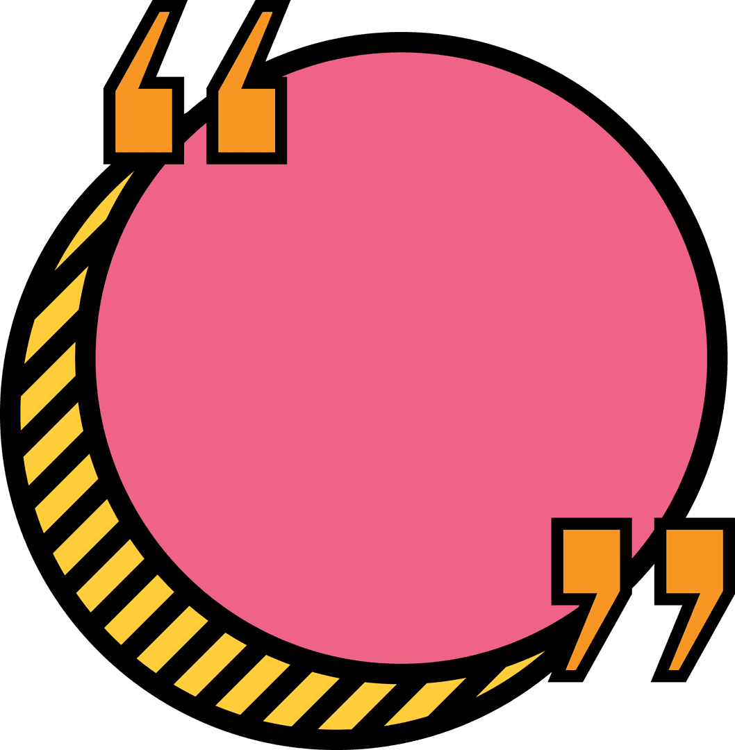 Abstract Pink Shape with Quotes on Transparent Background