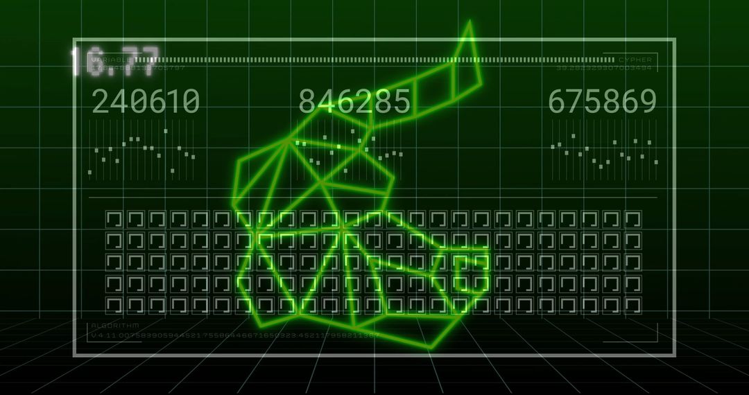 Futuristic Data Interface with Abstract Green Graphics