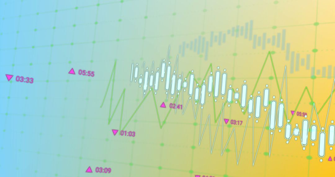 Dynamic Financial Data Chart on Green Gradient Background