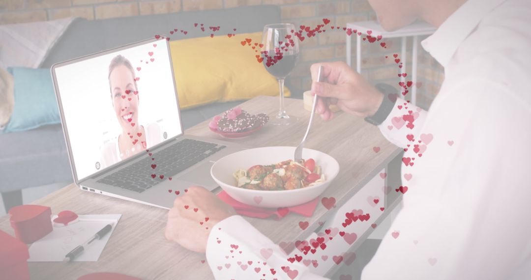 Virtual Romantic Dinner Date with Online Connection
