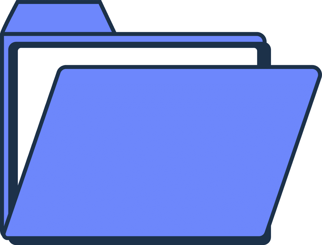 Minimal Flat Design Folder Icon on Transparent Background