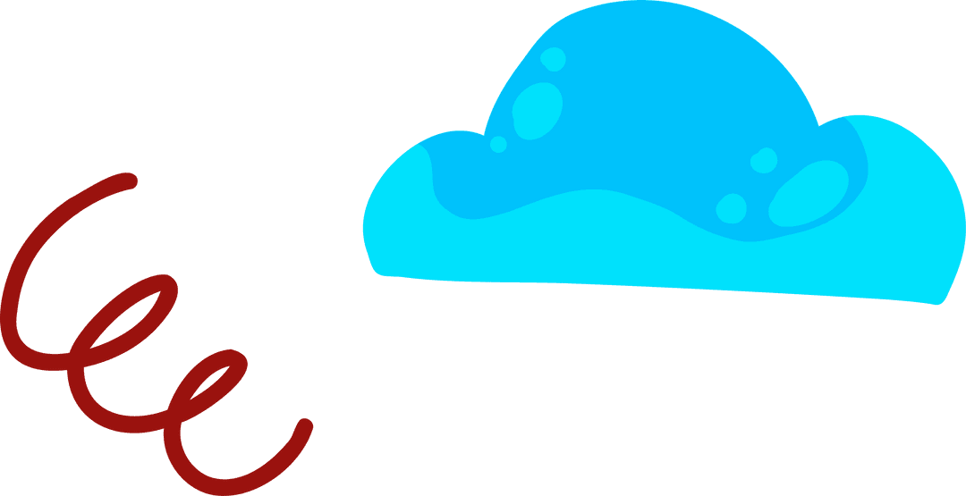 Minimalist Abstract Red Spiral Cyan Cloud Transparent Design