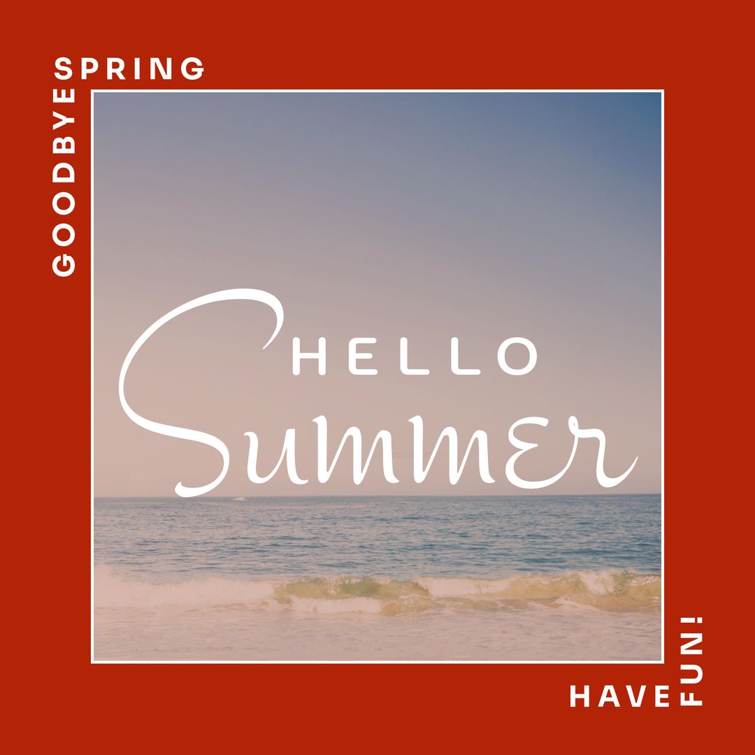 Goodbye Spring Hello Summer Beach Poster Design