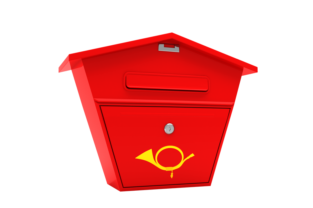 Transparent Red Mailbox Icon with Postal Horn Symbol - Download Free Stock Images Pikwizard.com