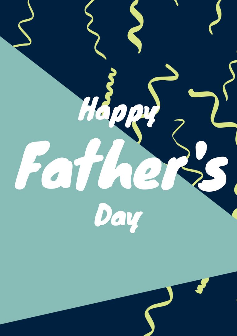 Father's Day Card with Festive Streamers and Bold Text