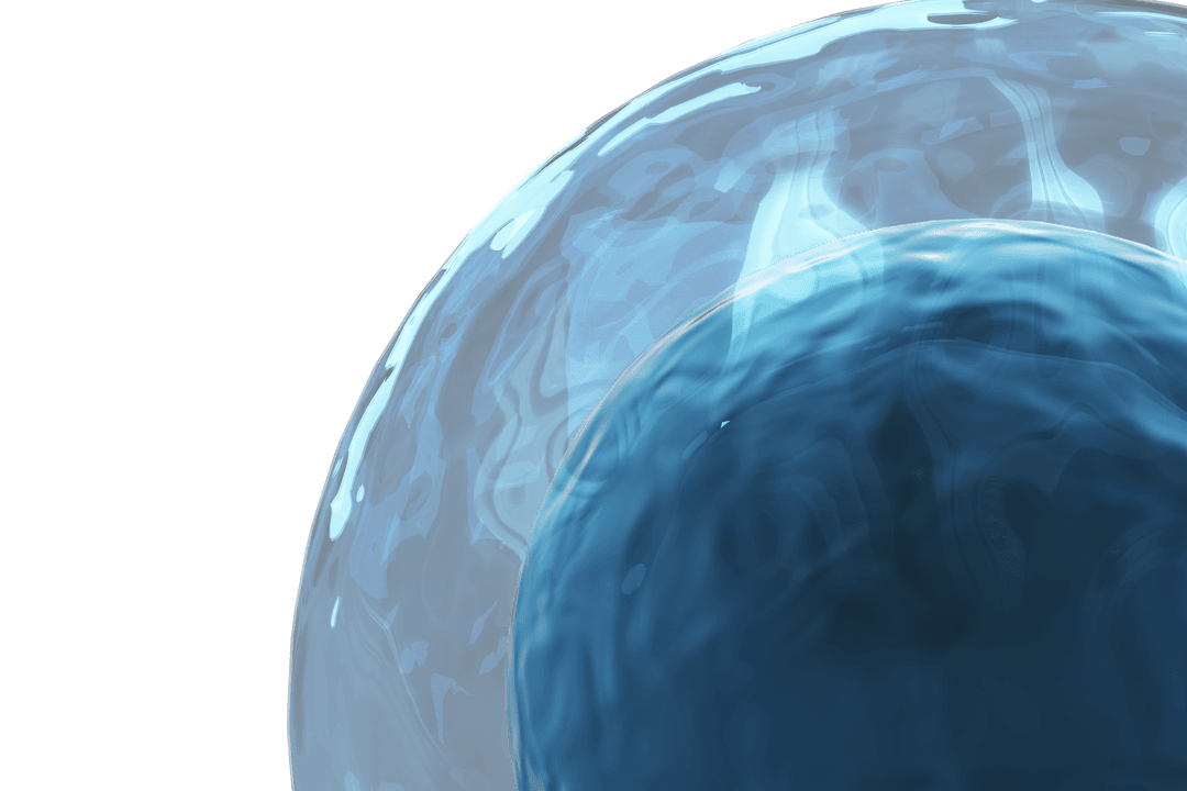 Transparent Blue Cell Digital Illustration on Isolated Background