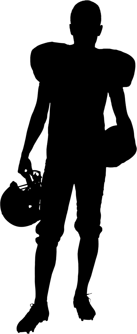 Athletic Football Player in Motion on Transparent Background