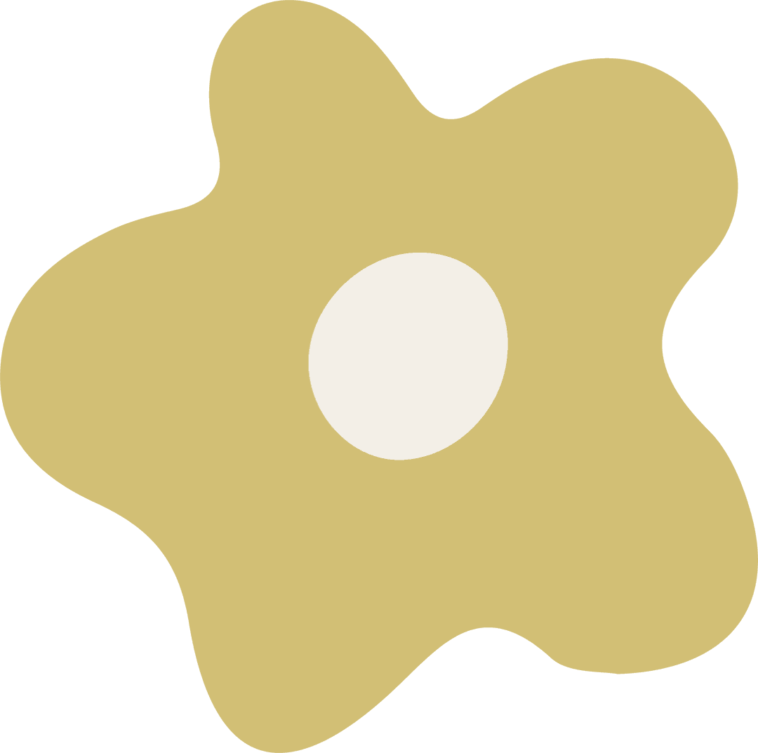 Abstract Mustard Yellow Shape on Transparent Background