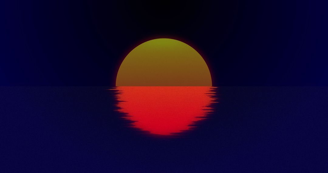 Abstract Sun Over Water Reflecting Vibrant Colors