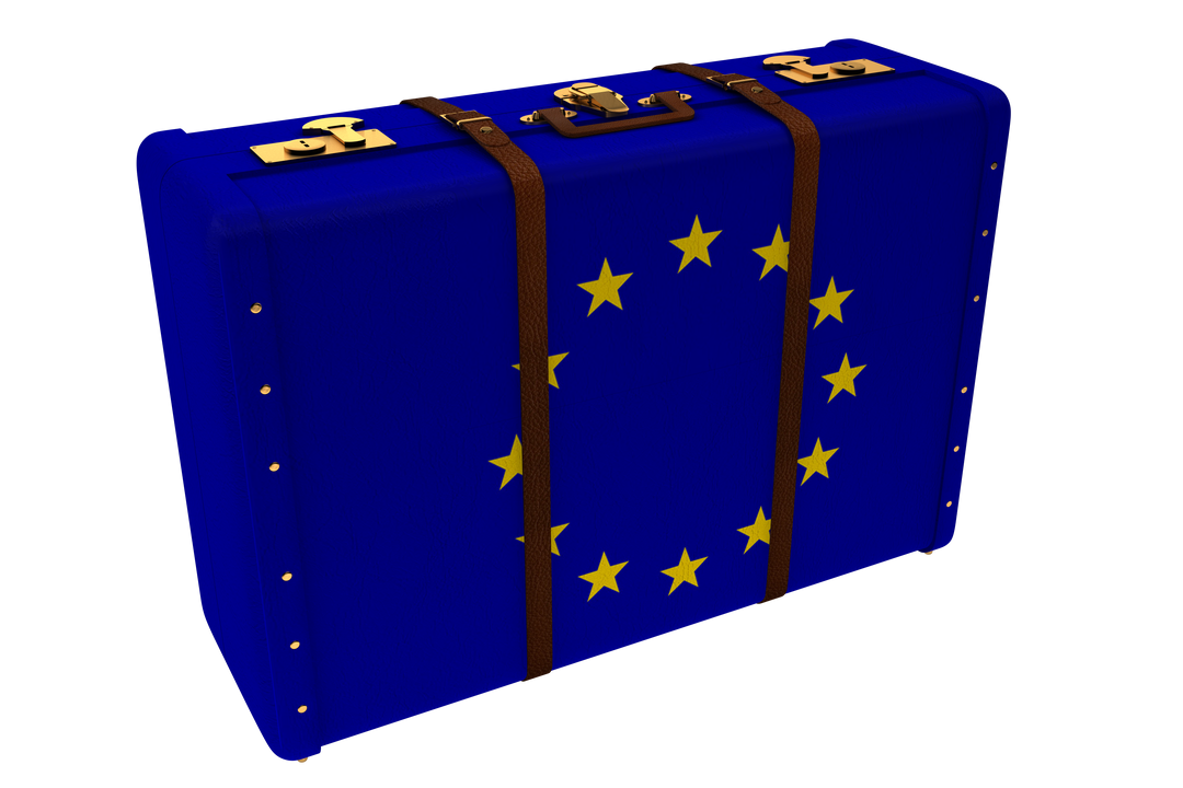 European Union-Themed Suitcase on Transparent Background - Download Free Stock Images Pikwizard.com