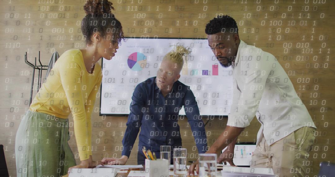 Diverse Professionals Collaborating on Business Analytics