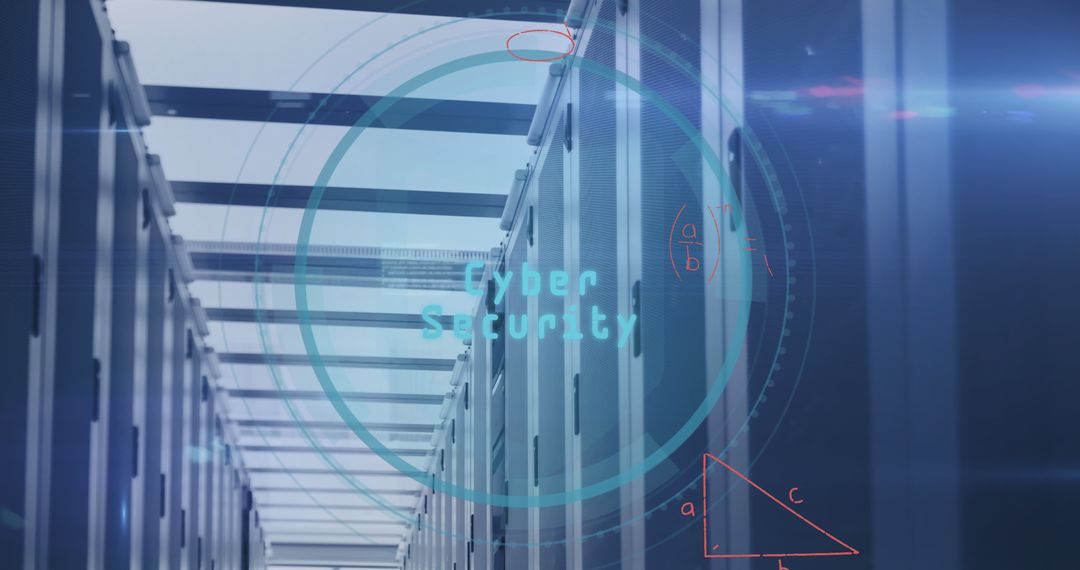 Cybersecurity Concept in Digital Server Room Environment