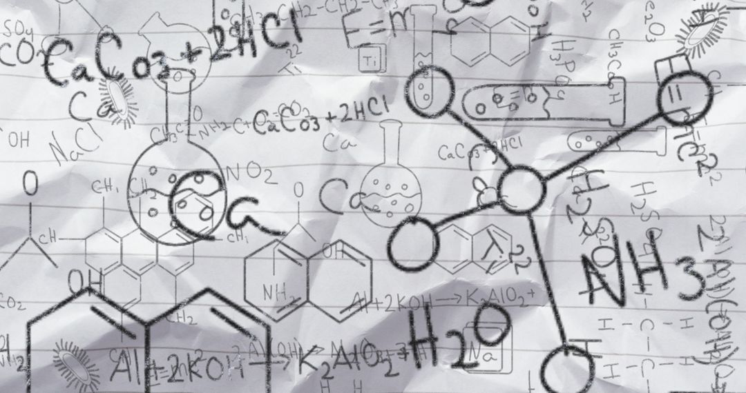 Handwritten Chemical Formulas on Paper Background - Free Images, Stock Photos and Pictures on Pikwizard.com