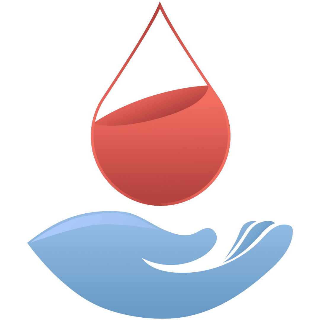 Transparent Hand Holding Digital Blood Drop Icon in PNG