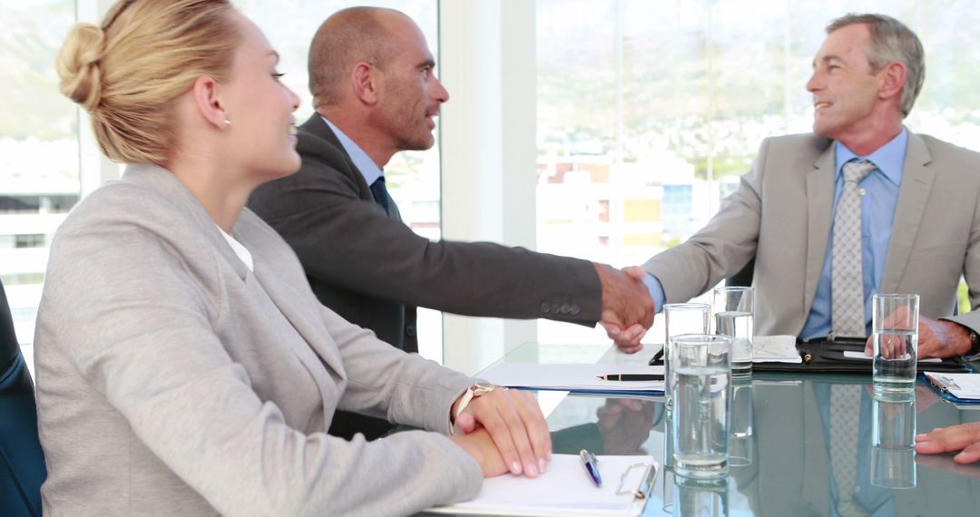 Successful Business Partnership Supportive Handshake Team Meeting