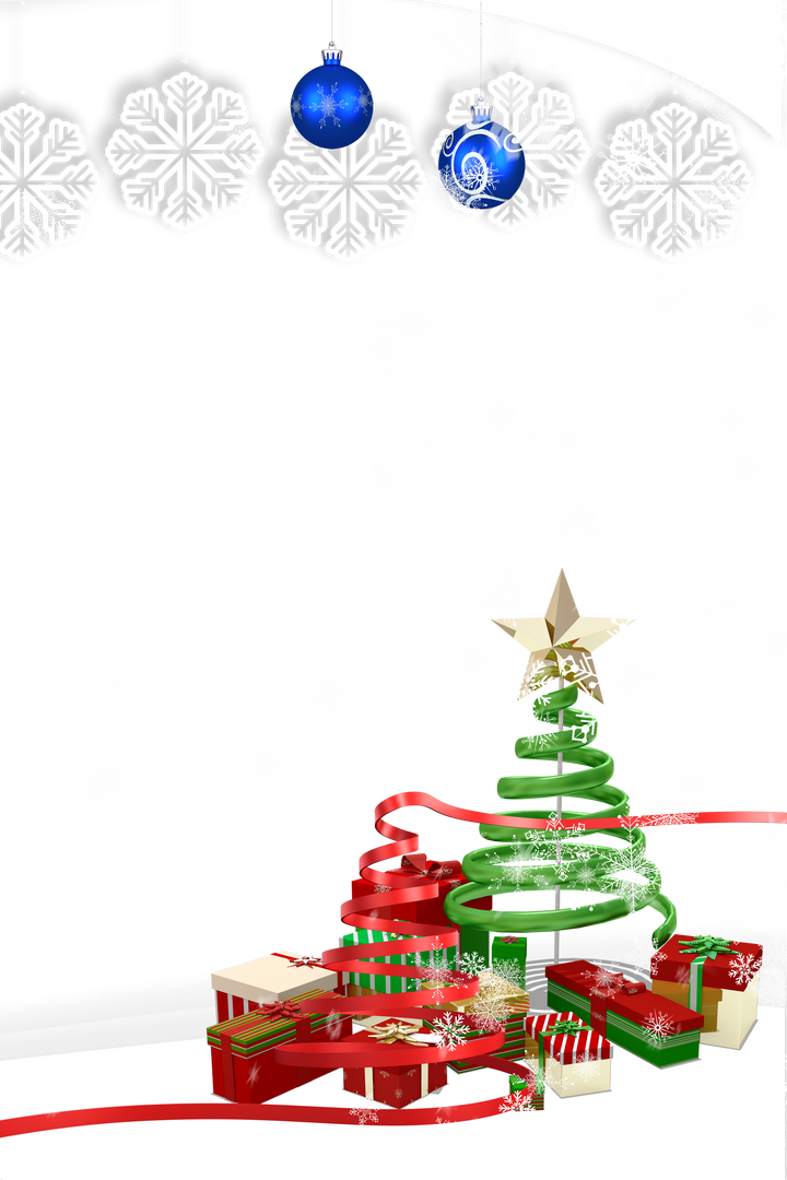 Transparent Christmas Themed Decorated Holiday Frame with Fake Snow - Download Free Stock Images Pikwizard.com