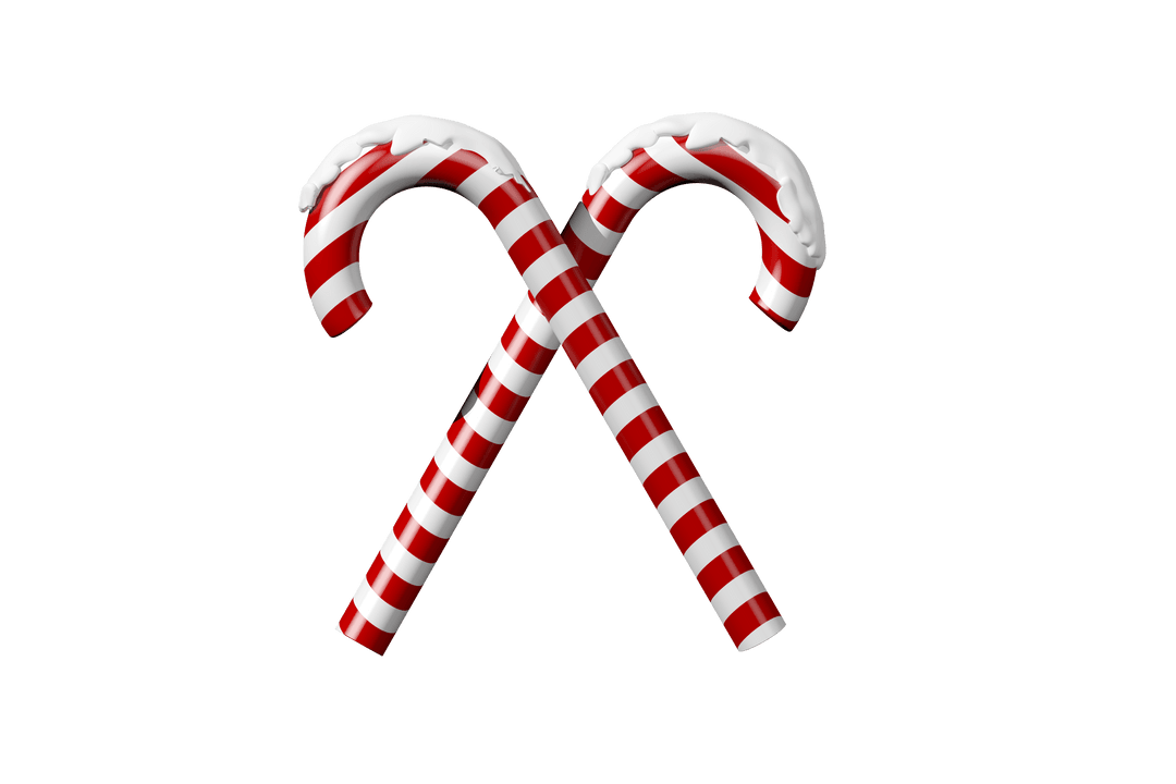 Transparent Red and White Candy Canes for Christmas